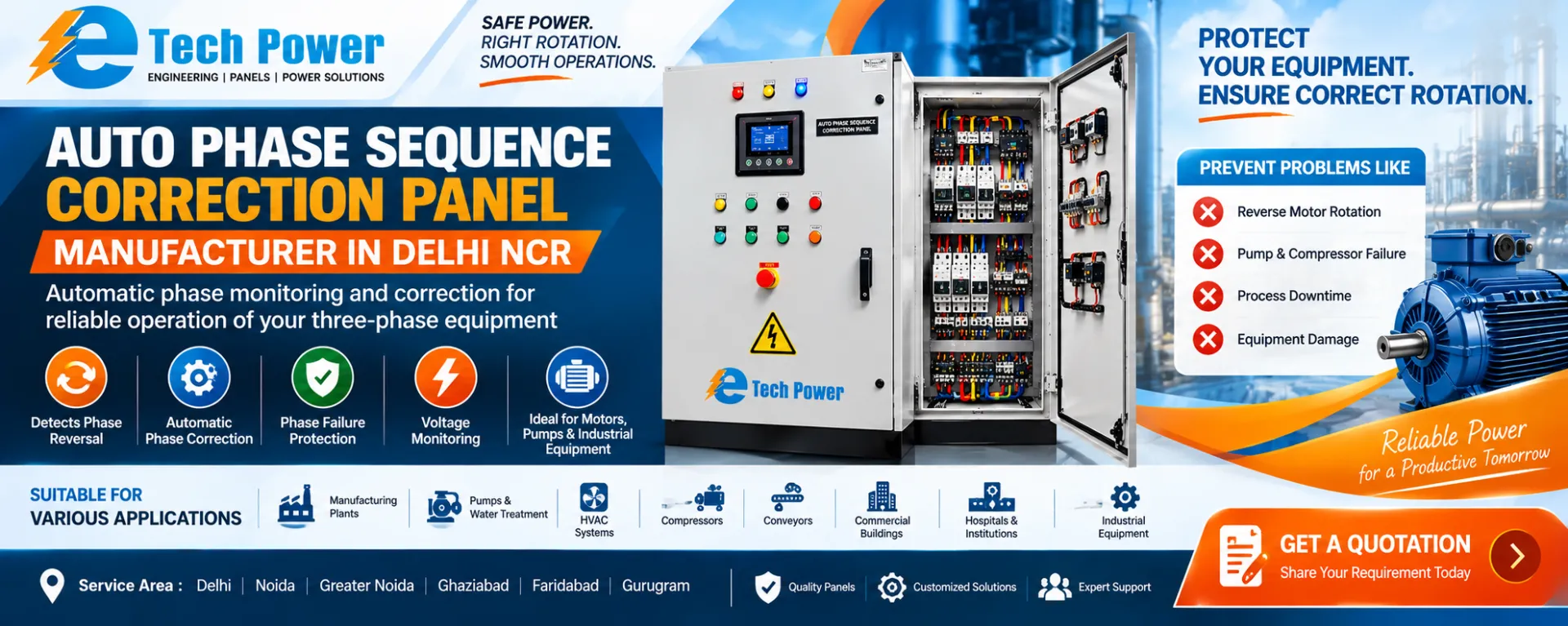 Auto Phase Sequence Correction Panel Manufacturer in Delhi NCR