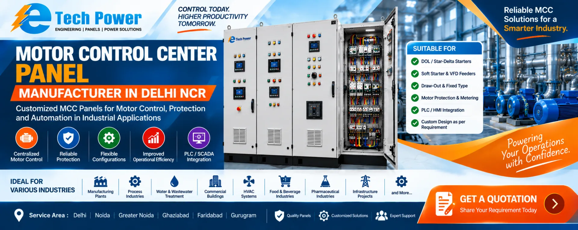 Motor Control Center Panel Manufacturer in Delhi NCR